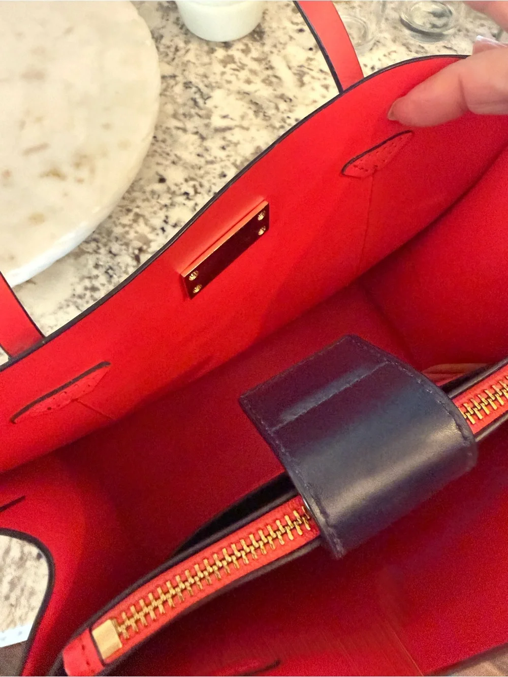 Kate spade Navy and Red Structured Tote Bag for Women